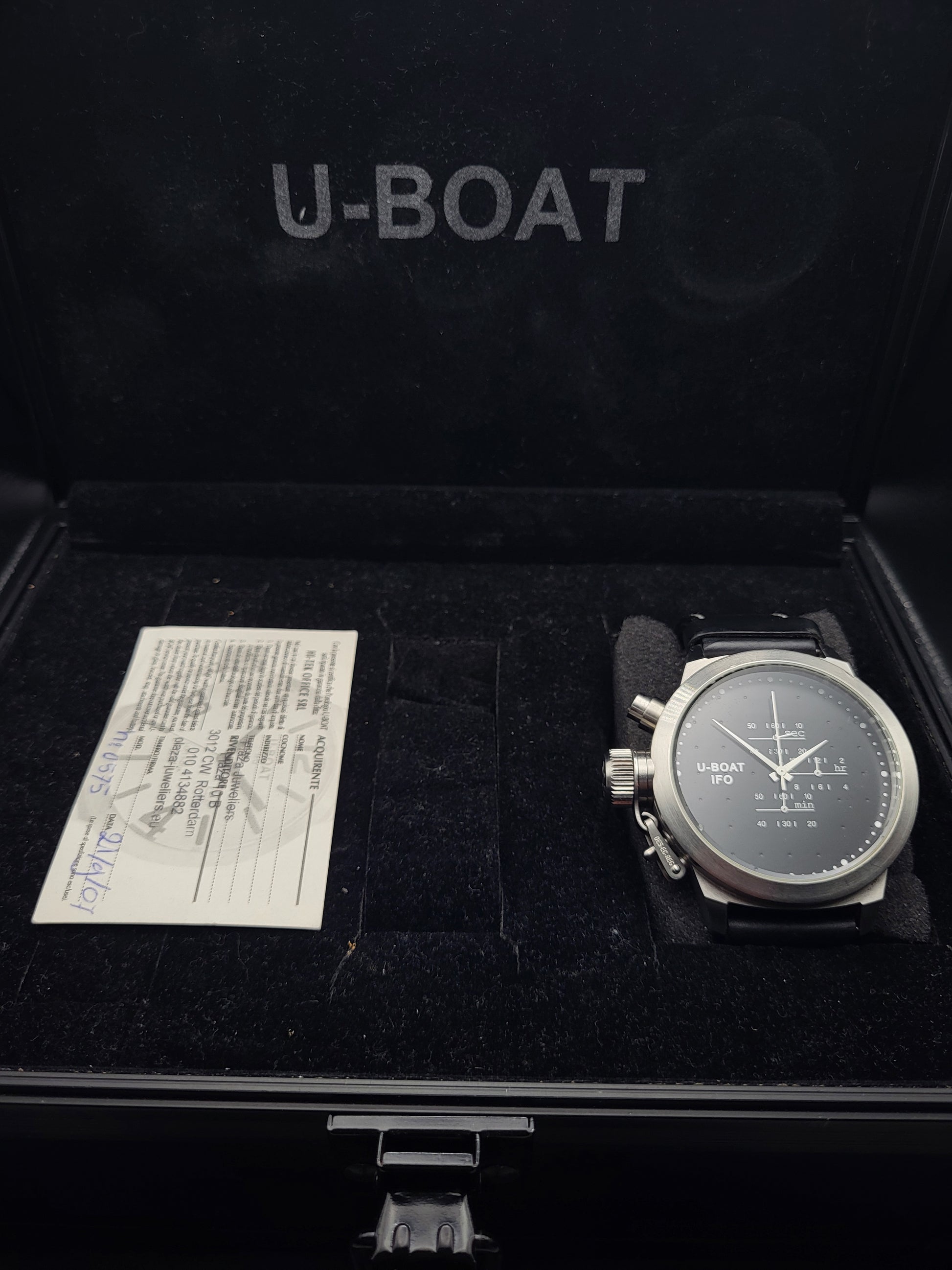 U-Boat IFO Nero Chronograph - Ref. U-0048 - Limited Edition - Black Edition - Red Robin Watches