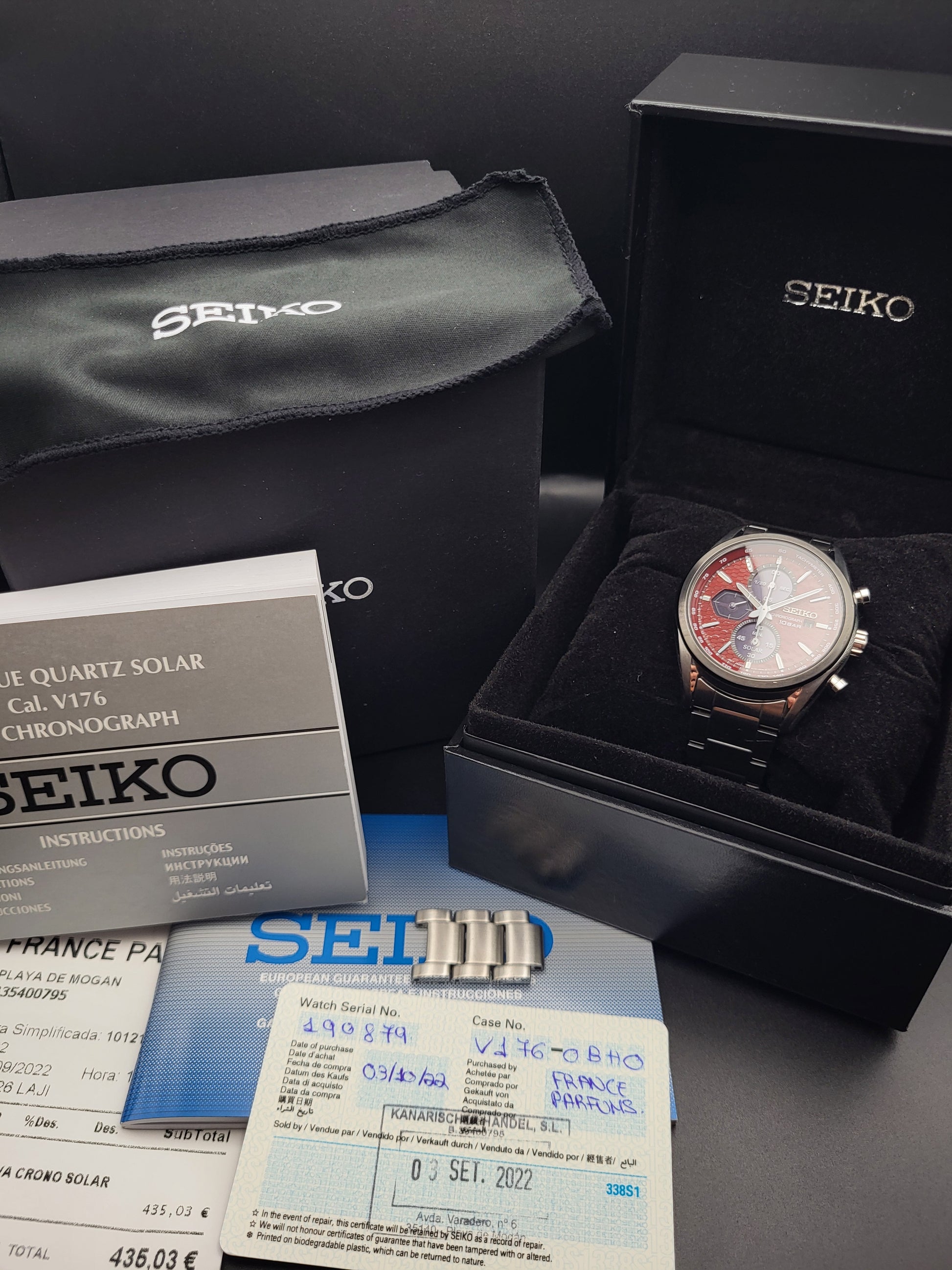 Seiko SSC771P1 - V176-0BH0 - Solar - Full Set - Red Robin Watches