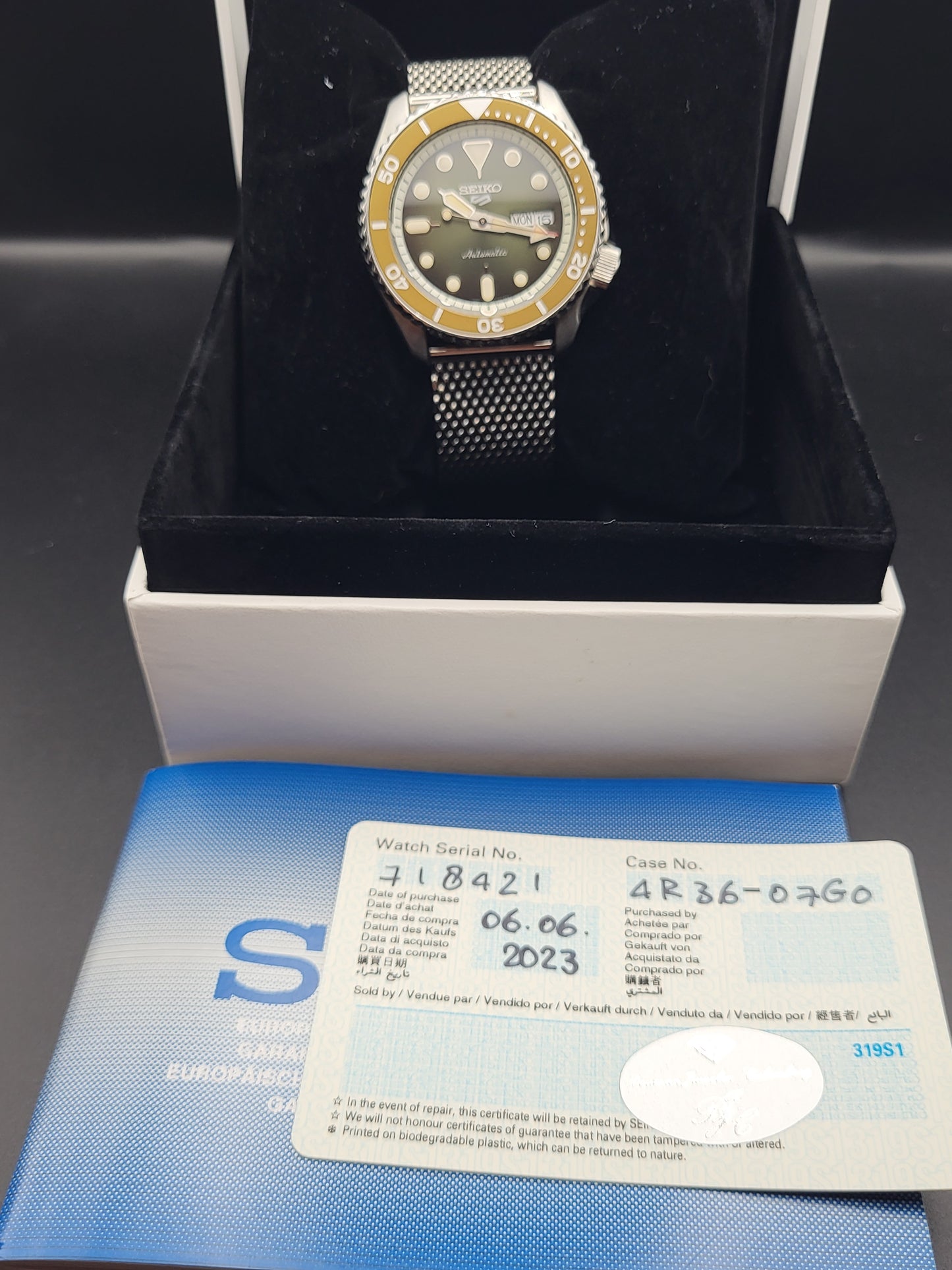 Seiko 5 - SRPD75K1 - 4R36-07G0 - Automaat - Mesh Band