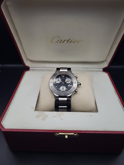 Cartier Must 21 - Chronoscaph - Ref. 2424 - Datum - Quartz - Red Robin Watches